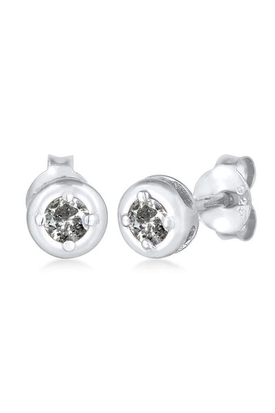 ELLI Ohrringe Diamant Salz Pfeffer (0,11 ct.) Rund 925 Silber