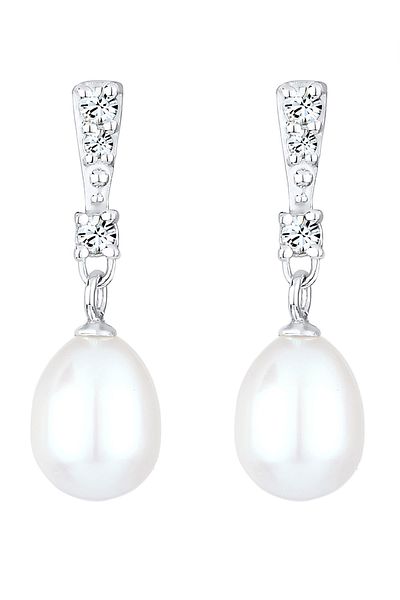 ELLI Ohrringe Perlen Kristalle Elegant 925 Silber