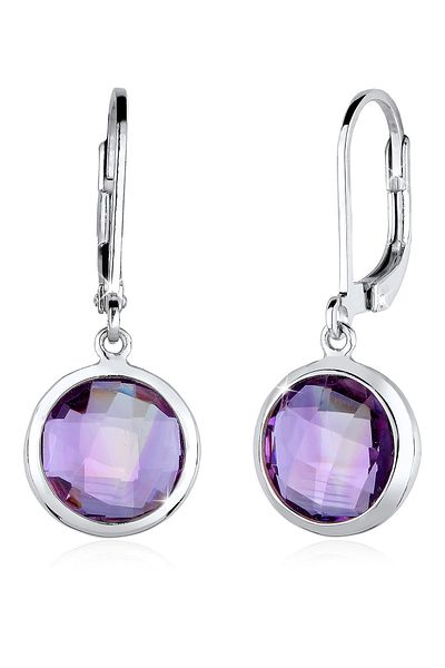 ELLI Ohrringe Edelsteine Oval Amethyst 925 Silber