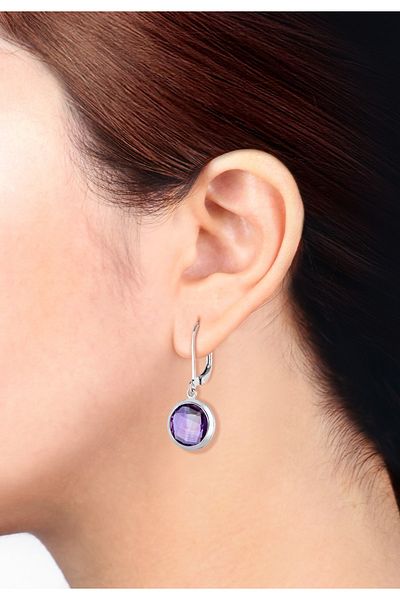 ELLI Ohrringe Edelsteine Oval Amethyst 925 Silber