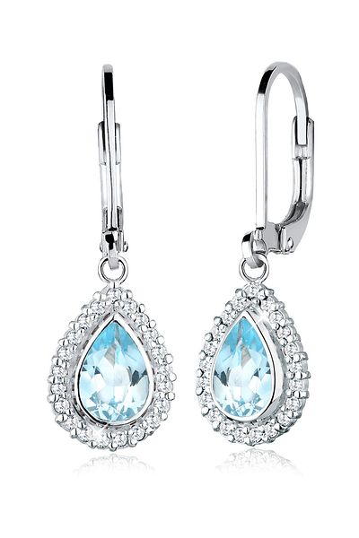 ELLI Ohrringe Tropfen Festlich Elegant Topas 925 Silber