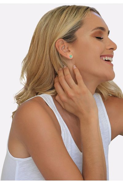 Nenalina Ohrringe Stecker Achat Edelstein Mai 925er Sterling Silber