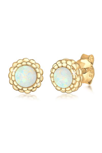 ELLI Ohrringe Geo Kreis Vintage Opal Blüte 925 Sterling Silber
