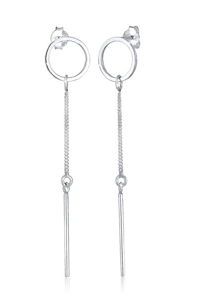 ELLI Ohrringe Kreis Stab Geo Minimal 925 Sterling Silber