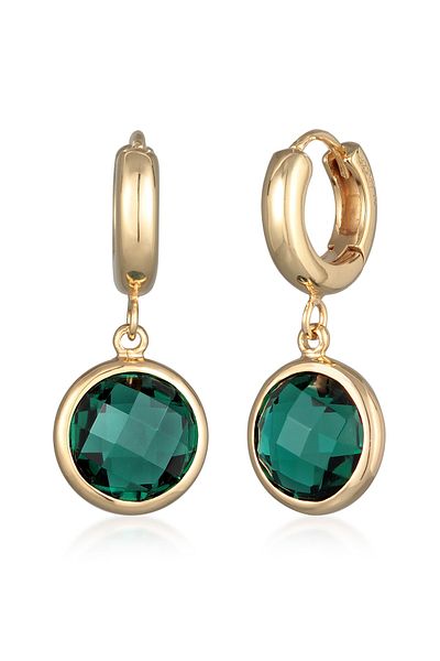 ELLI Ohrringe Creolen Scharnier Quarz Edelstein 925 Silber