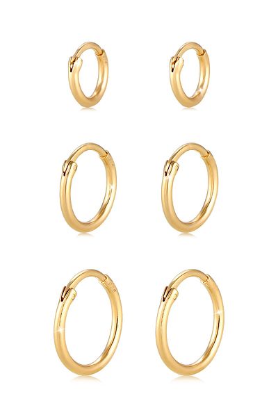ELLI Ohrringe Creolen Set Trio Basic Must-Have Trend 925 Silber