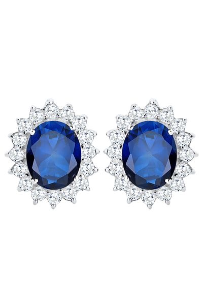 ELLI Ohrringe Saphirblau Zirkonia Royal Glamour 925 Gümüş