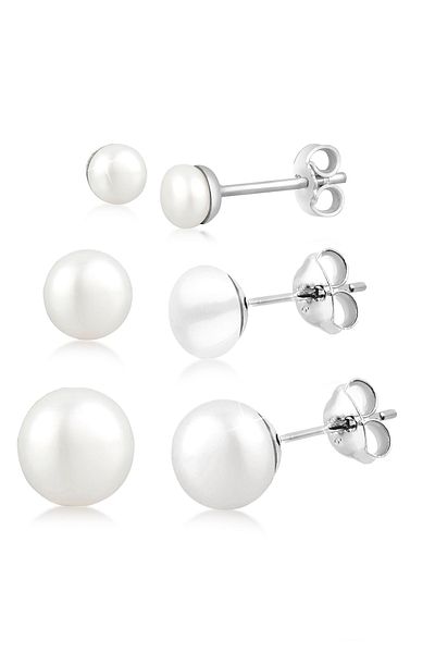 ELLI Ohrringe Basic Set Perlen Süßwasserzuchtperlen 925 Silber