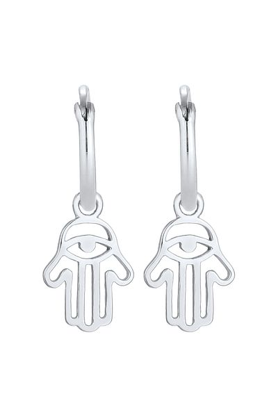 ELLI Ohrringe Creolen Fatimas Hand Schutzsymbol 925 Silber