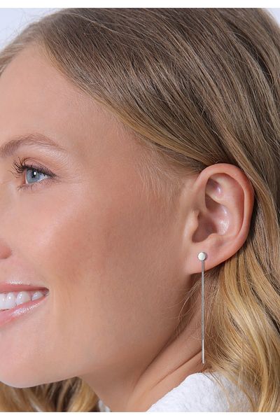 ELLI Ohrringe Plättchen Minimal Basic Durchziehen 925 Gümüş
