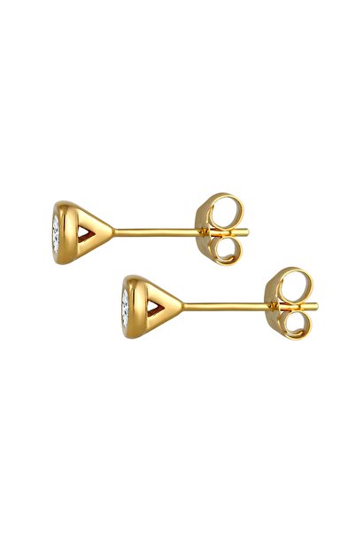 ELLI Ohrringe Klassisch Solitär Diamant (0.12 ct.) 585 Gelbgold