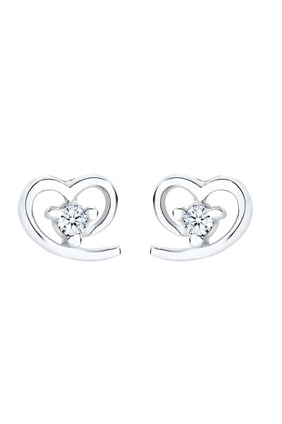 ELLI Ohrringe Herz Freundschaft Diamant 0,06 ct. Silber
