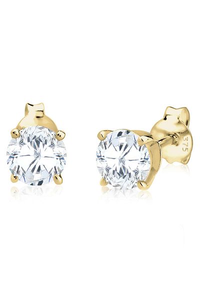 ELLI Ohrringe Zirkonia Basic Luxus Zeitlos 375 Gelbgold