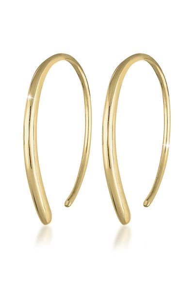ELLI Ohrringe Creole Offen Geo Basic Trend Plain 375 Gelbgold