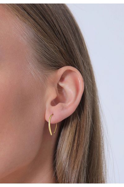 ELLI Ohrringe Creole Offen Geo Basic Trend Plain 375 Gelbgold