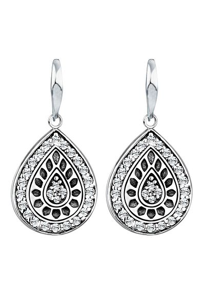 ELLI Ohrringe Tropfen Kristalle Vintage 925 Silber
