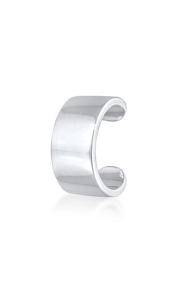 KUZZOI Ohrringe Herren Single Earcuff Basic Glanz 925 Silber