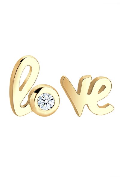 ELLI Ohrringe Aşk Sözleri Liebe Diamant 0,03 ct. 585 Gelb altın