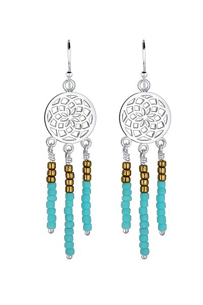 ELLI Ohrringe Traumfänger Ornament Boho Festival 925 Silber