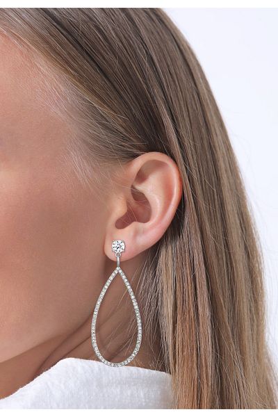 ELLI Ohrringe Askı Kristal Funkelnd 925 Gümüş
