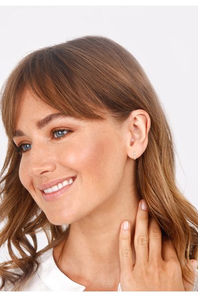 ELLI Ohrringe Creolen Topas Edelsteine 925 Sterling Silber