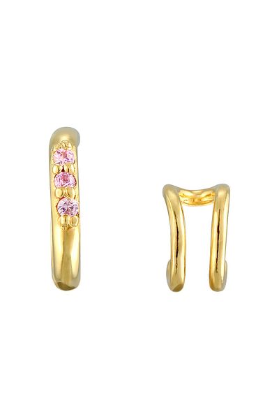HAZE & GLORY Ohrringe Earcuff Set Glam synth. Saphir 925 Silber vergoldet