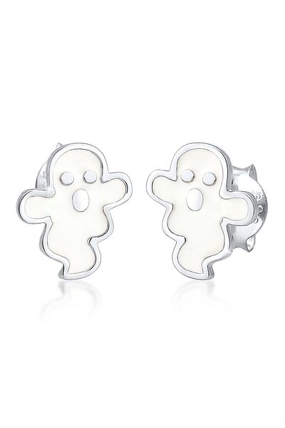 ELLI Ohrringe Stecker Gespenst Geist Halloween Emaille 925 Silber
