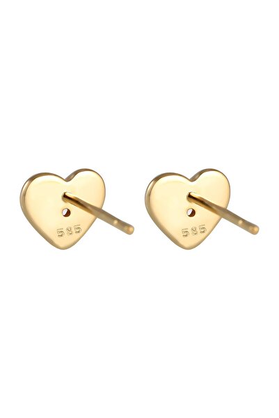 ELLI Ohrringe Kinder Herz Diamant (0,03 ct.) 585 Gelbgold