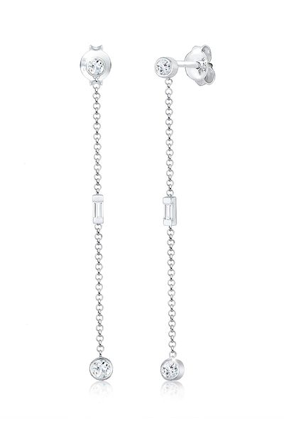 ELLI Ohrringe Ohrhänger Topas Edelstein Baguette Form 925 Silber