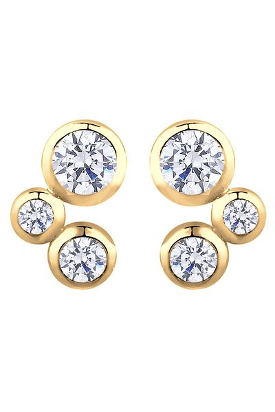 ELLI Ohrringe Basic Geo Hochwertig Zirkonia 585 Gelbgold