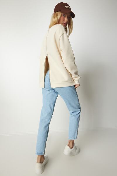 Happiness İstanbul Γυναικείο φούτερ με φερμουάρ Πλεκτό με ριμπ ριμπ πλάτης UB00146