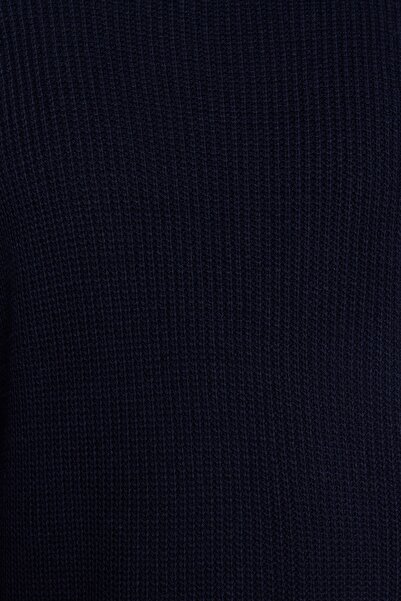 Trendyol Collection Πλεκτό πουλόβερ Navy Blue Oversize - Φαρδιά εφαρμογή, λαιμόκοψη, Plus Size TMNAW24AN00001