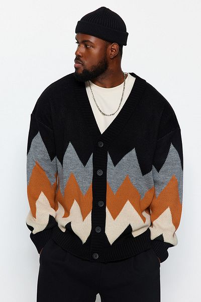 Men Plus Size Cardigans Styles Prices Trendyol