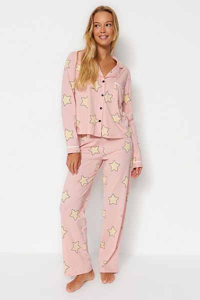Trendyol Collection Hvězdicová pletená sada pyžama ze 100% bavlny - Thmaw21Pt0456