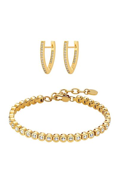 Heideman Schmuckset Frauen mit Armband und Ohrringen Set Amilla silberfarben Basic