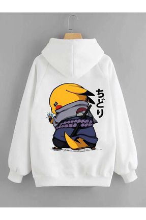 zip moda Sasuke Pikachu Chidori Pokemon Grafik Bask l Kapu onlu Unisex Sweatshirt Hoodie Fiyat Yorumlar Trendyol