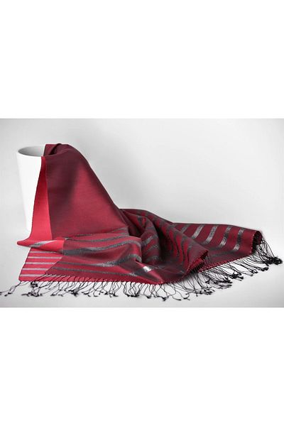 ARMANDA Glitter Silk Shawl - Black-red Color