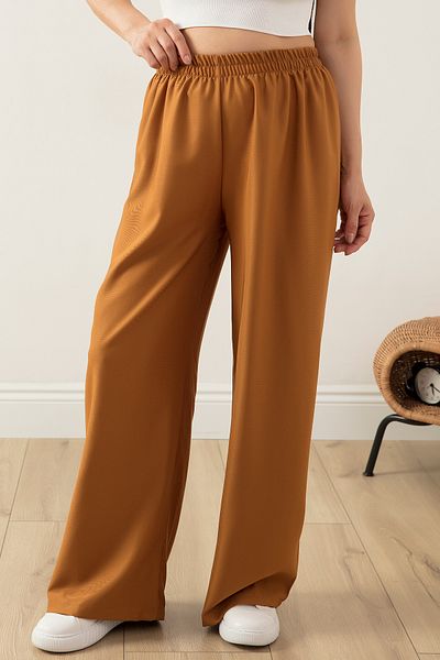 PULLIMM Elastic Waist Wide Leg Comfortable Fit Trousers 2081