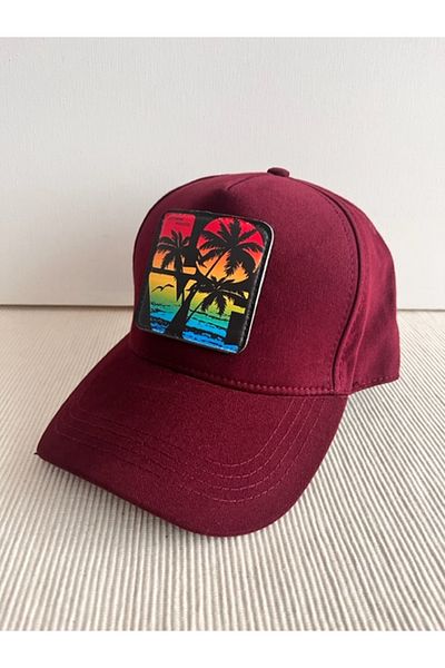 CosmoOutlet California Paradise Adjustable Unisex Claret Red Hat with Removable Logo