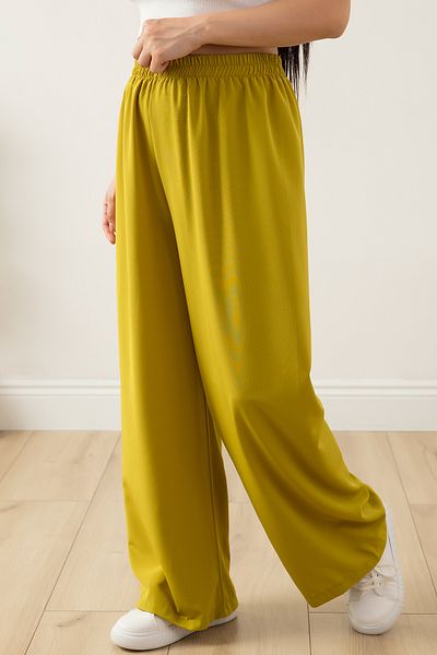 PULLIMM Elastic Waist Wide Leg Comfortable Fit Trousers 2081