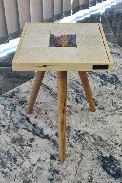 bluecape CERMENEV 32X32CM TRAVERTEN TAŞ SEHPA