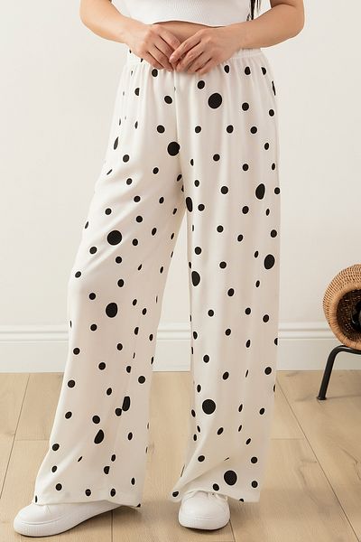 PULLIMM Elastic Waist Wide Leg Comfortable Fit Trousers 2081