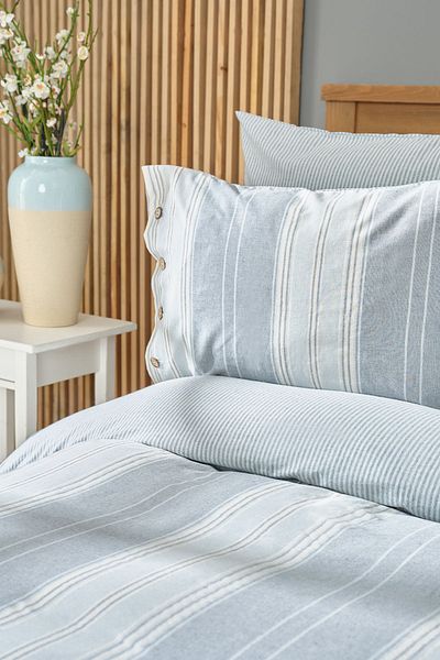 Karaca Home Σετ παπλωματοθήκης Palma Indigo με μονό νήμα