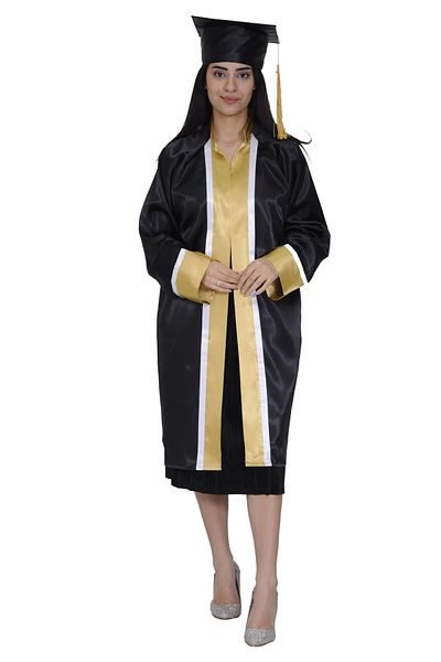 Mezuniyetshop Graduation Cap Cube High School Black Gold White
