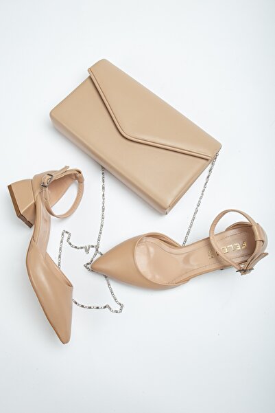 SOFT FASHION Kadın Ten & Nude Yeni Moda Şık Rahat Klasik Topuklu Ayakkabı Çan...