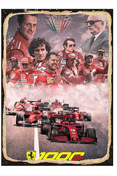 Bedeko Formula 1 Ferrari Desenli Mdf Tablo