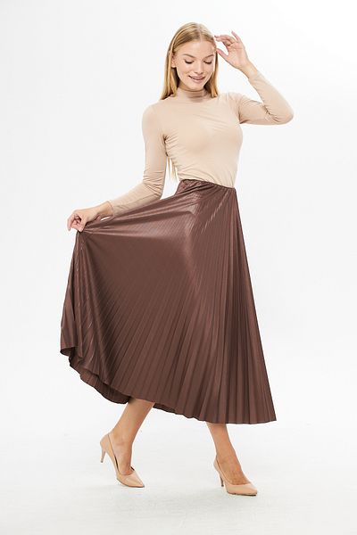 comstar Λεπτή πλισέ φούστα Kave Leather Look, Φούστα ειδικής περίστασης, Πλισέ φούστα, Φούστα Hijab, Ρούχα Hijab