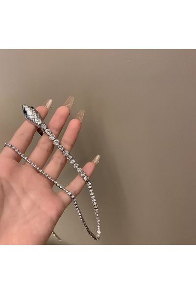 GÜLPEŞE Cataramă detaliată cu șarpe de piatră de cristal cu design special YLN-321