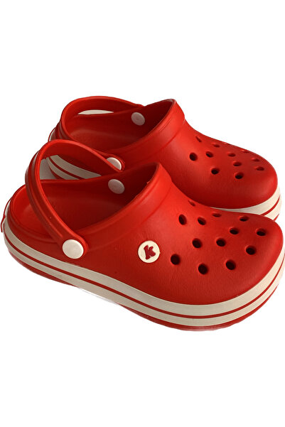 Serra children's red comfortable sole sabo slippers sandals