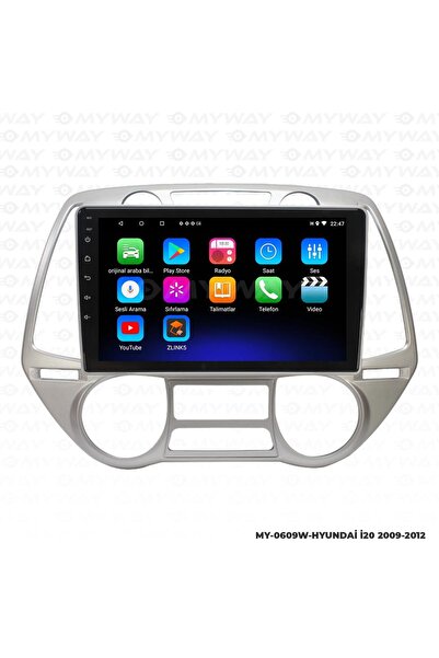 MYWAYY HYUNDAİ İ20 ANDROİD 12 MULTİMEDYA CARPLAY 2GB RAM+32GB HDD 2009-2012 N...